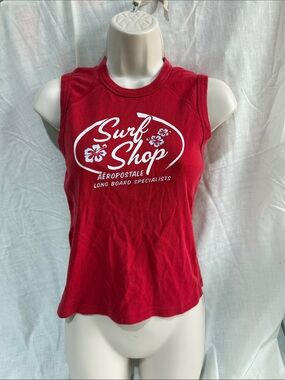 Y2K Aeropostale Red Surf Shop Sleeveless Tank